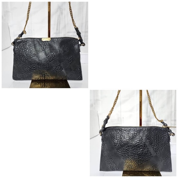 Authentic BURBERRY Shoulder/Crossbody Bag Leather Black - Picture 7 of 14